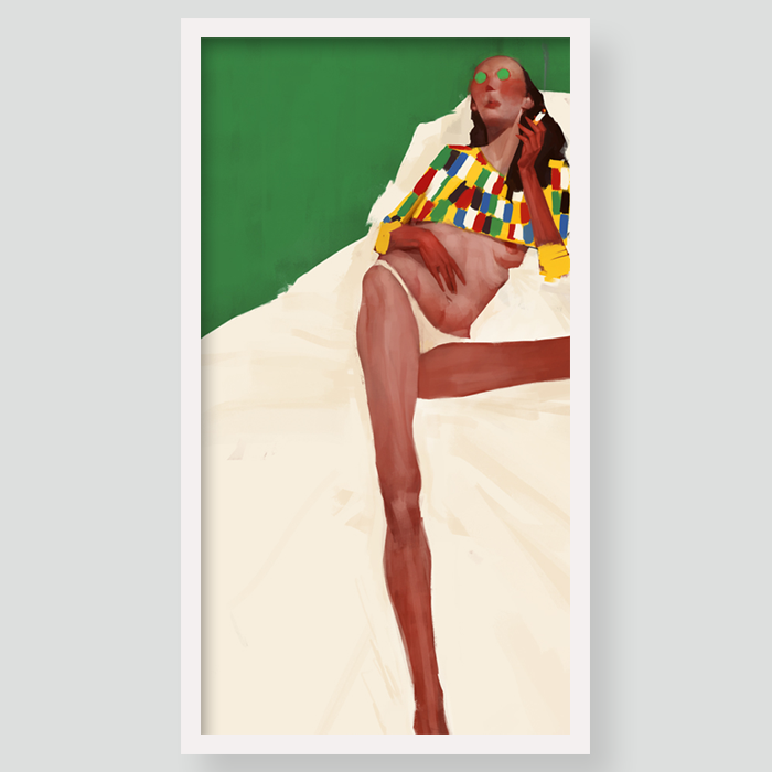 Luca Boni Mila - White Frame Mila - White Frame print. Luca Boni. South African Artist.
